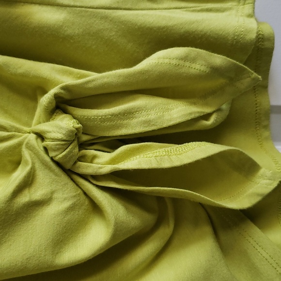 Women's Lime Asymmetrical Tunic w/side Tie - Picture 3 of 4